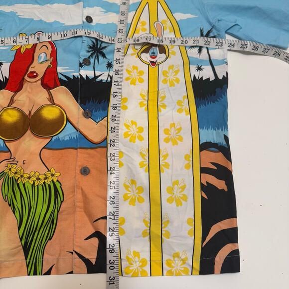 VTG Disneyland Roger Rabbit Jessica Hawaiian Button shirt Adult size M 90s Y2K - Picture 6 of 6